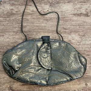 Vintage Y&S New York Leather Clam Shell Bag